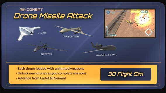 エアーコンバットドローンパイロットミサイル攻撃シミュレータ 3Dのおすすめ画像3