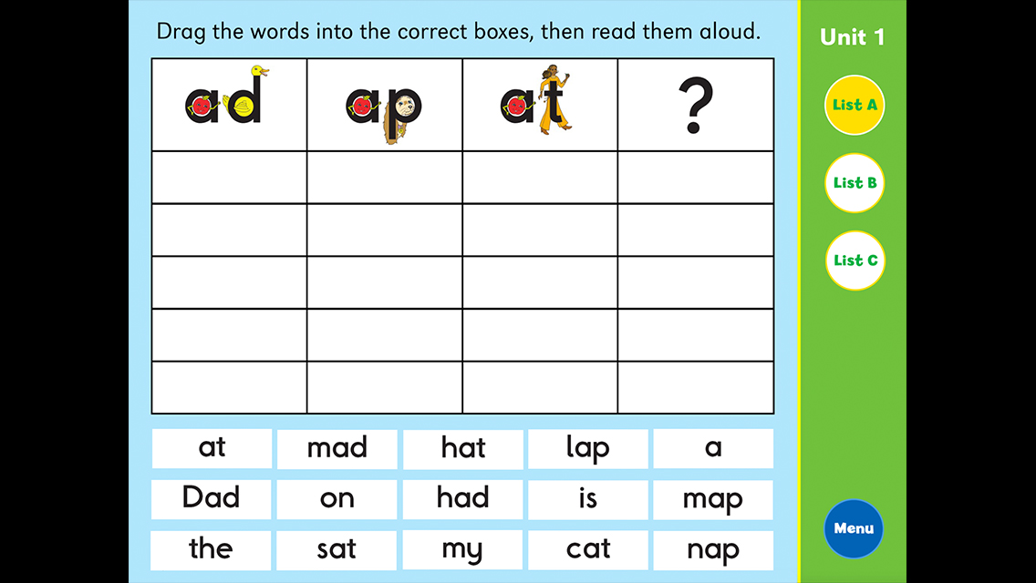 Letterland Grade One Word Sort screenshot 3