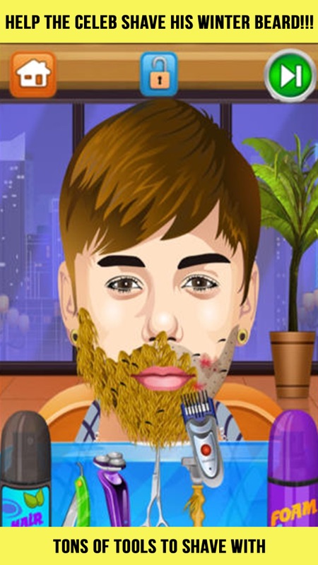 Celebrity Shave Beard Makeover Salon & Spa - hair doctor girls games for kids screenshot 1