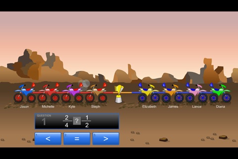 Dirt Bike Comparing Fractions screenshot 2