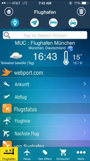 Screenshot von Flughafen München - Tracker auf dem iPhone 2