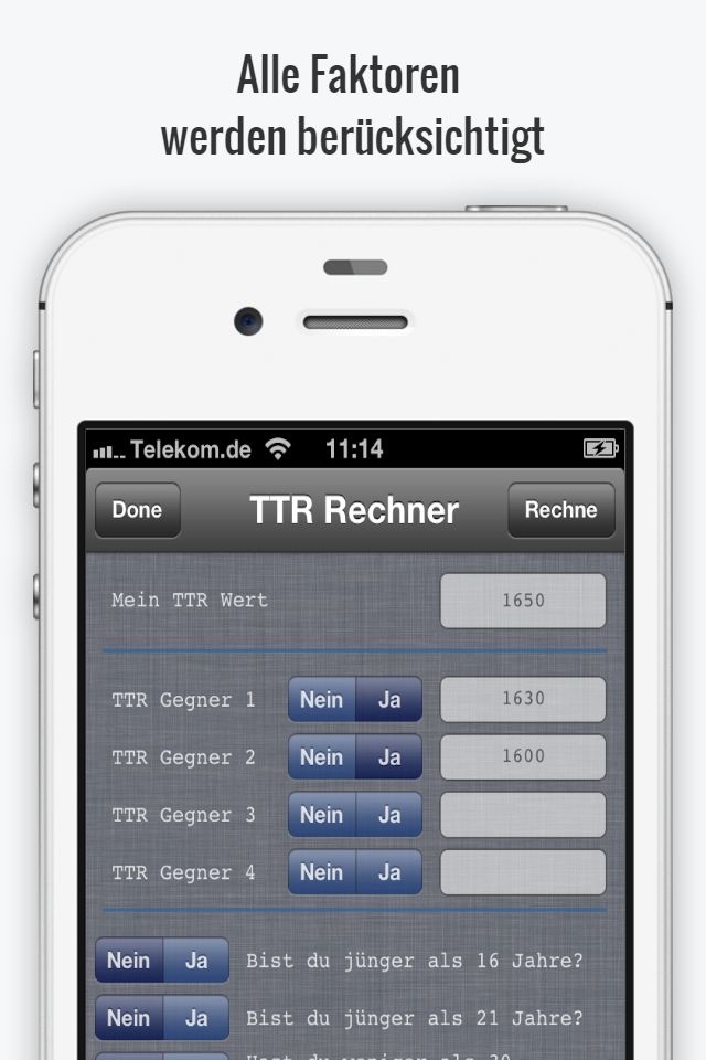 TTR Rechner Tischtennis screenshot 4