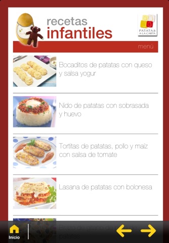 Recetas patatas a la carta screenshot 2