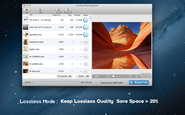 ‎Lossless Photo Squeezer - Reduce Image Size Screenshot