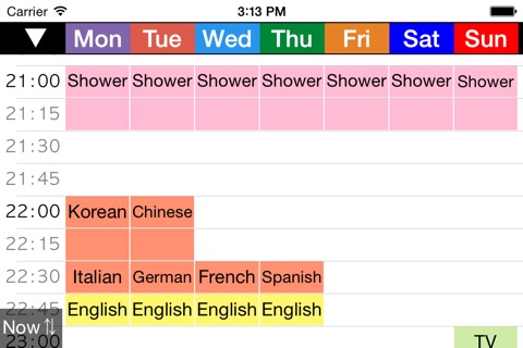 Week Table 15min - Weekly Schedule Timetable / scheduler / planner screenshot 3