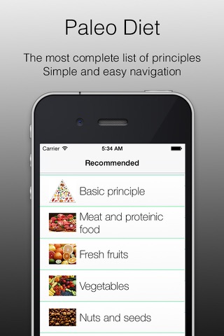 Paleo Diet - paleo diet basics, application which will introduce you to the basics of paleo nutrition. Sport diet or sport food. screenshot 2