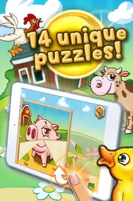 Game screenshot Farm animal puzzle for toddlers and kindergarten kids mod apk