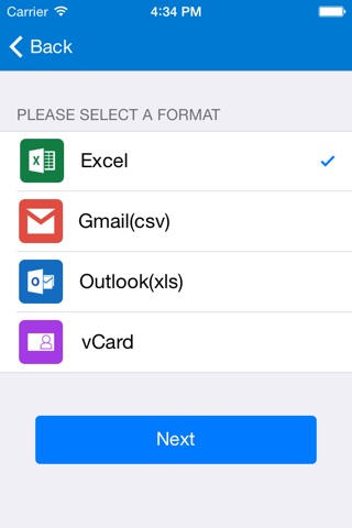 Contacts Backup - Export/Import contacts to/from Excel,Csv,Vcf screenshot 2