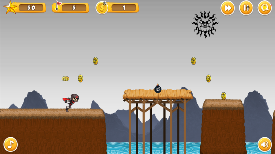 #2. Skillful Run And Jumping Ninja Jump Deluxe Games (iOS) Podle: Chatchai Samphaothet