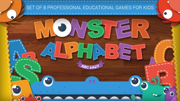 Monster Alphabet : Make Preschool Learning Fun - 8 Educational Games for Kindergarten Kids - letter tracing, coloring, reading & spelling, memory match, puzzle and quiz based on Montessori Method by ABC BABY
