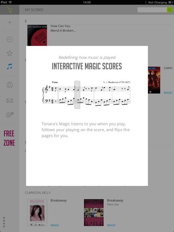 Tonara Interactive Piano Sheet Music