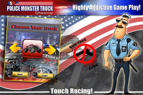 USA Monster Police Truck : Crime Crush Racing Games screenshot 2
