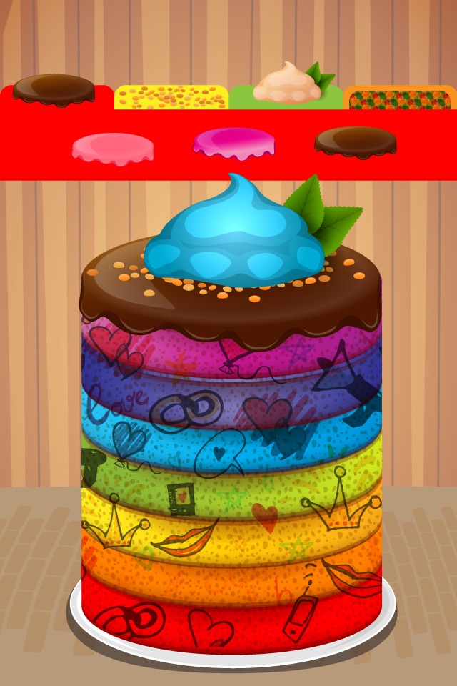 Rainbow Cake Maker - A crazy kitchen christmas cake tower making, baking & decorating game screenshot 2