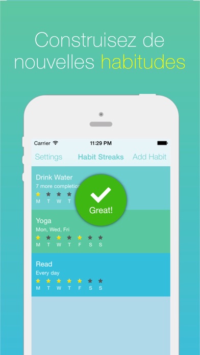 Screenshot #1 pour Habitude: Créer de Nouvelles Habitudes