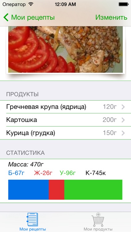 Калькулятор рецептов
