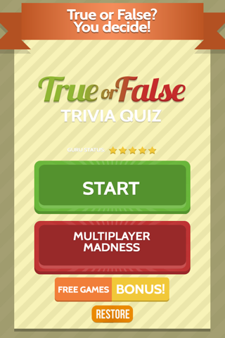 True or False trivia quiz screenshot 2