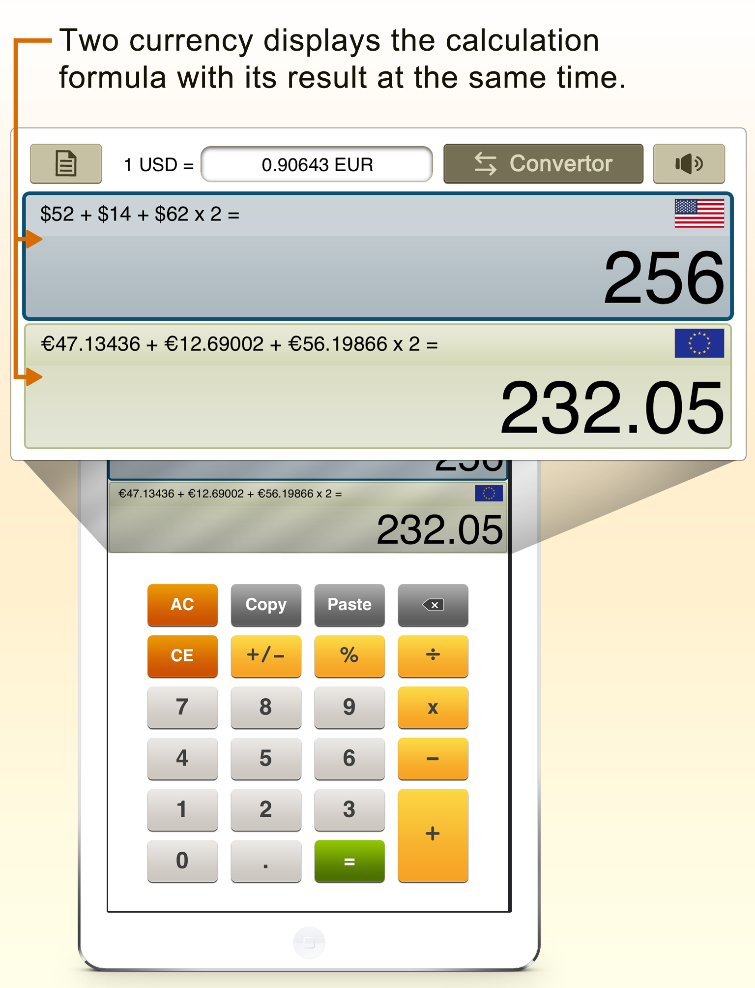 CurrencyCal - currency & exchange rates converter + calculator for travel.er