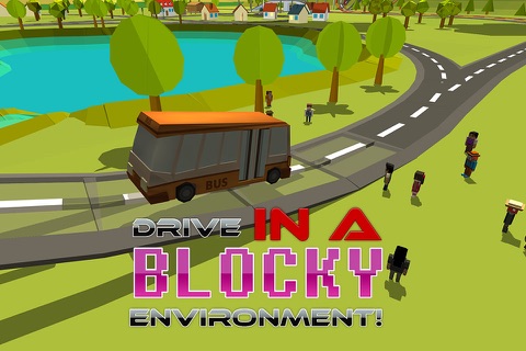 Uphill Bus Driving Mania – Blocky transporter Simulation game screenshot 2