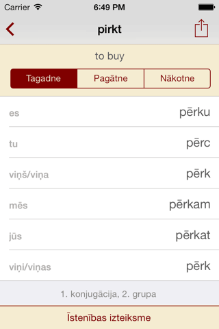 Latvian Verbs screenshot 2