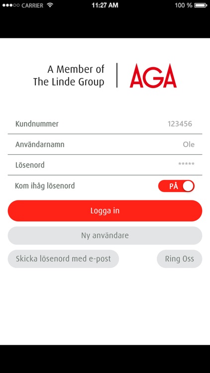 MyAGA Beställningsapp - Sverige