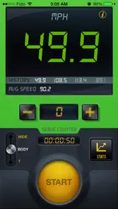 Tennis Serve Speed Radar Gun By CS SPORTS screenshot #3 for iPhone