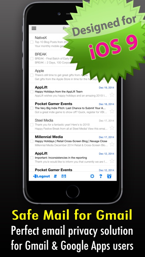 Safe Mail for Gmail Free : secure and easy email mobile app with Touch ...
