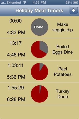 Holiday Meal Timers screenshot 2