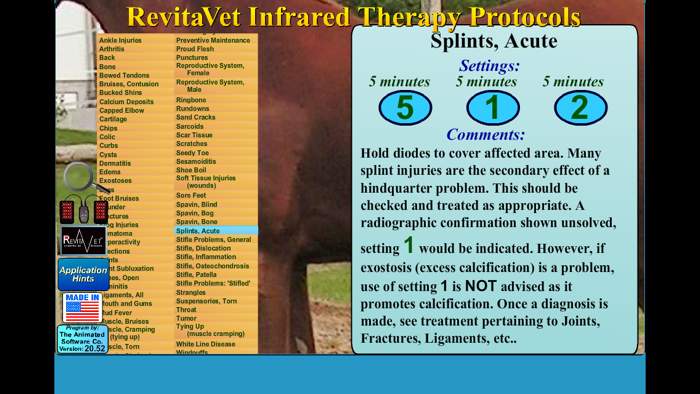 Revitavet Infrared Therapy Protocols