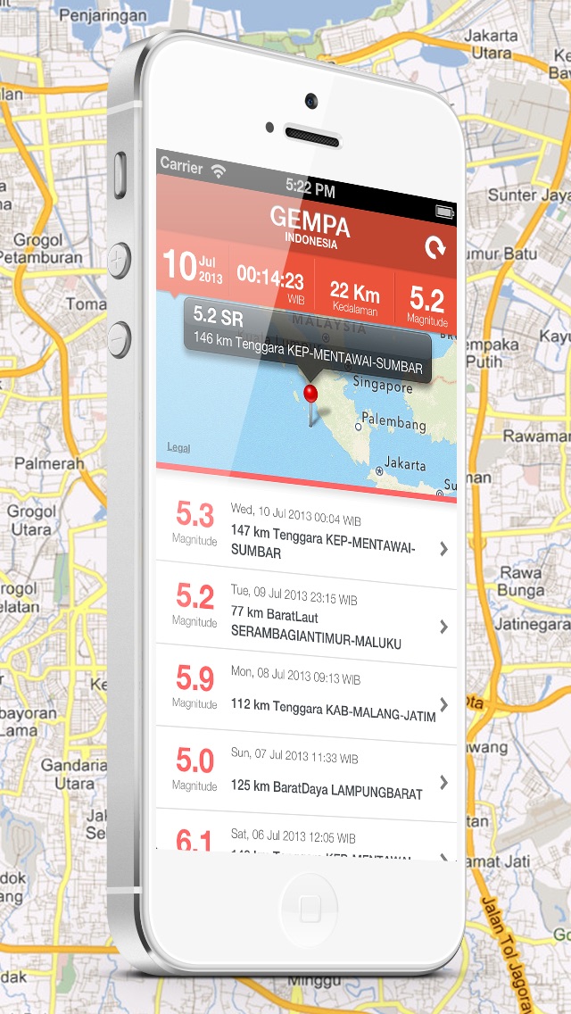 Gempa Indonesia iPhone Gempa Indonesia iPhone