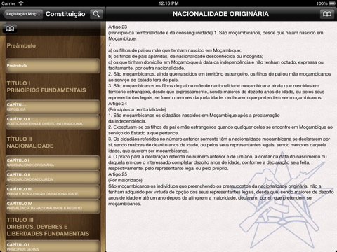 Legislação Moçambicana para iPad screenshot 2