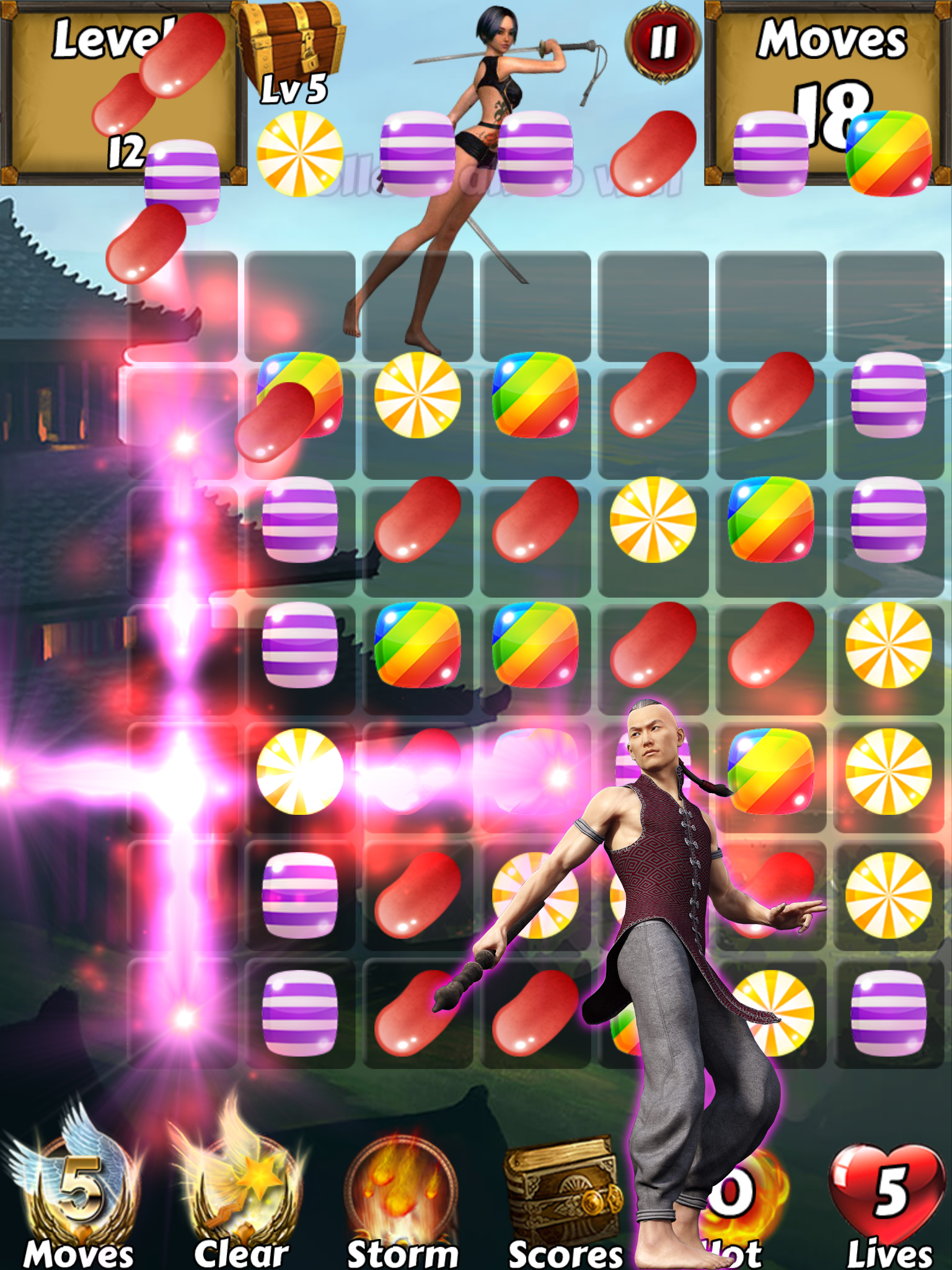 Kung Fu Candy Quest - Help Master Panda battle kungfu fighting warriors screenshot 10