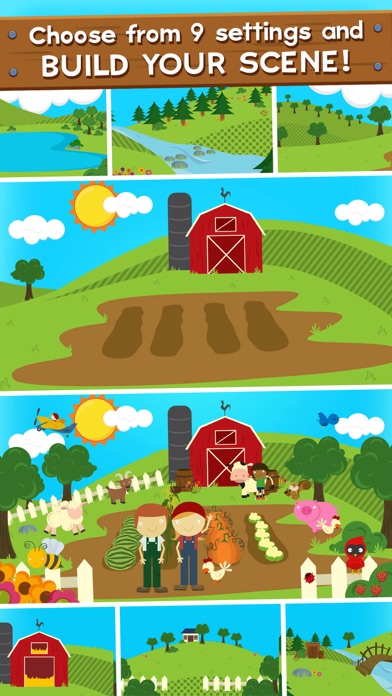 Screenshot #2 pour Animal Stickers pour les enfants Ferme Activité Scène Builder