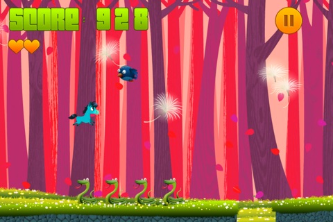 Cute Fun Pony Run - My Little Happy Baby Horse and Angry Bird Running Game screenshot 2