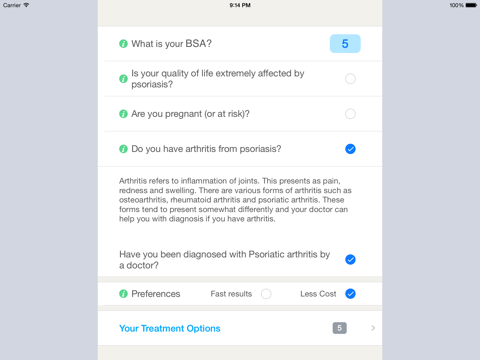 Screenshot #6 pour Psoriasis Treatment Decision Aid