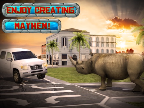 Crazy Rhino Attack 3D iPad screenshot