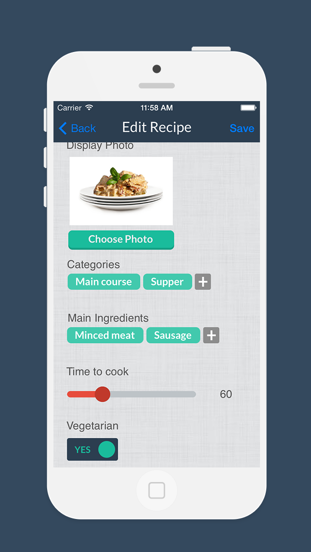 Week Menu - Plan your cooking with your personal recipe book - iPhone Edition Screenshot