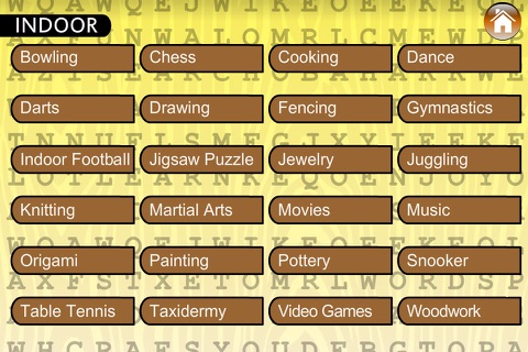 Word Search Hobbies (Indoors, Outdoors, Collection) screenshot 2