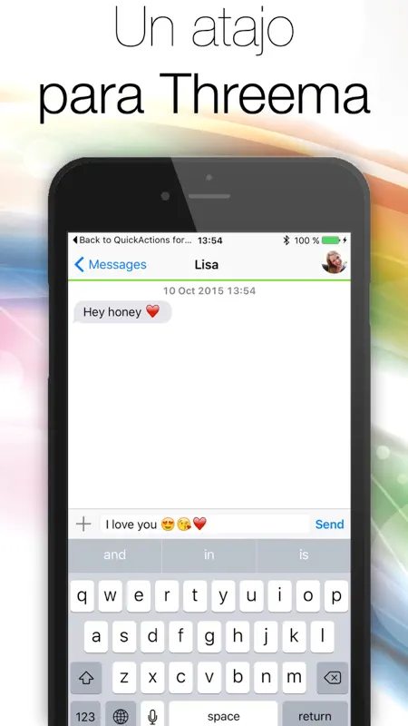 Quick Actions para Threema - ¡Un atajo a Threema justo en tu Homescreen! screenshot 2 of 4