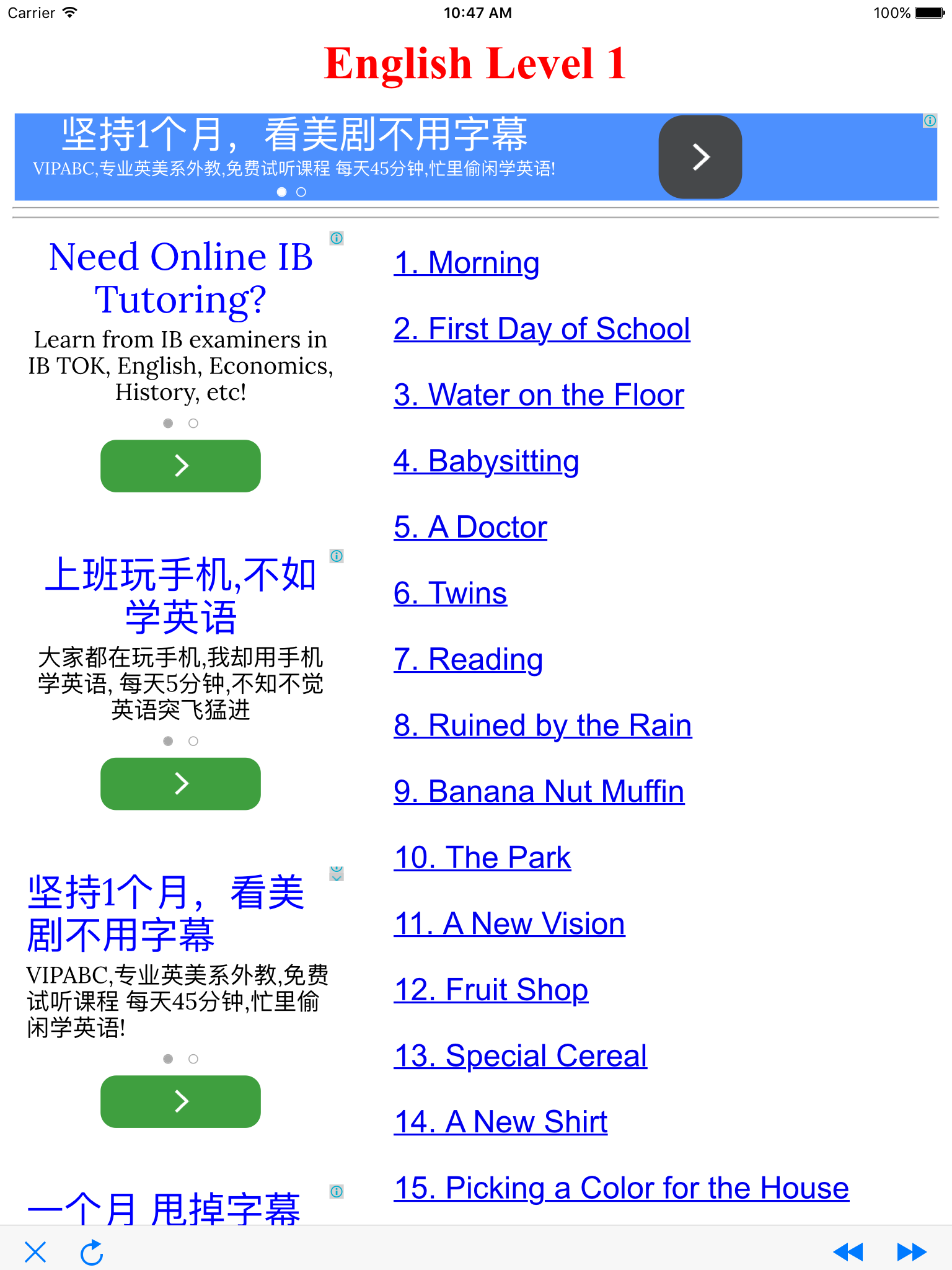 ESL Fast Reading