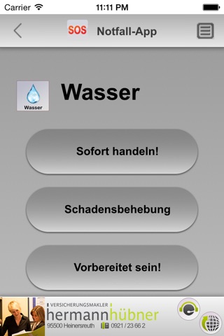 Notfall-App Hermann Hübner Versicherungsmakler GmbH screenshot 2