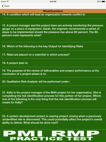 PMI RMP MOCK iPad screenshot