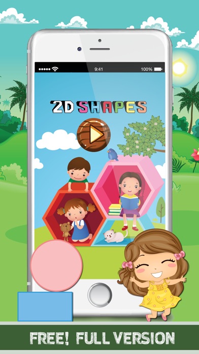 2D Shapes Flashcards: English Vocabulary Learning Free For Toddlers & Kids! iPhone screenshot