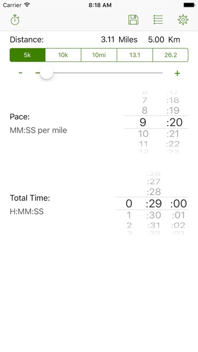 Screenshot #1 pour Pace Calculator by RBIDesign