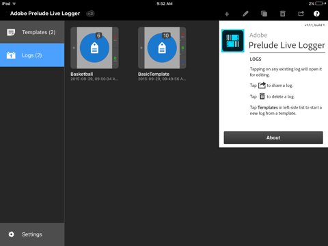 Adobe Prelude Live Logger screenshot 3