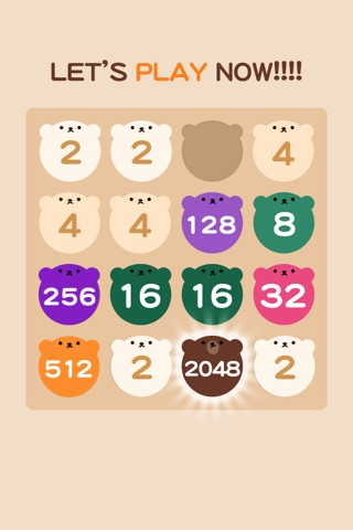 2048 BEAR  - Cute & addictive Free puzzle game screenshot 4