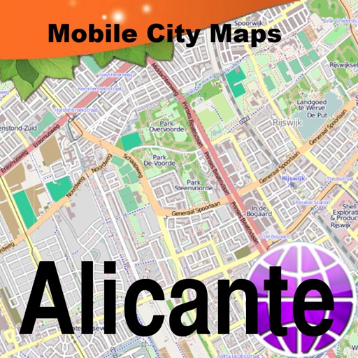 Alicante Street Map. icon
