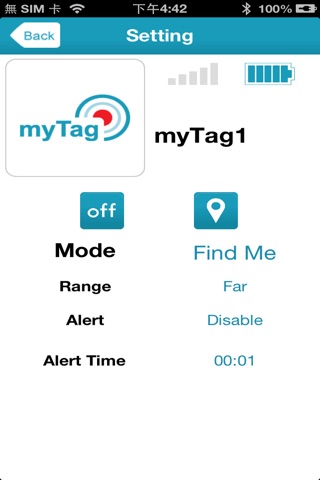 myTag BLE screenshot 3