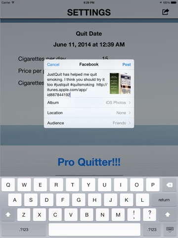 JustQuit HD - Quit Smoking App For A Healthy Smokefree Life screenshot 4