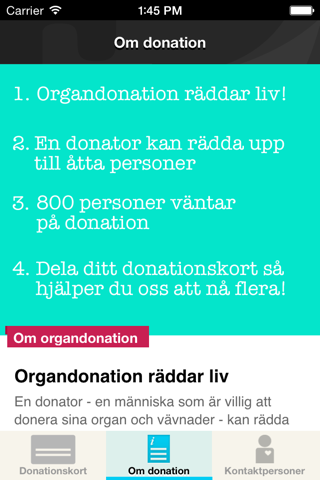 Digitalt Donationskort screenshot 3