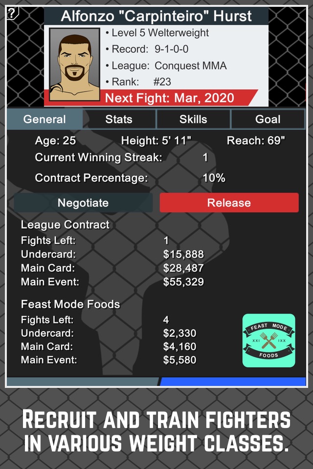MMA Manager Free screenshot 2